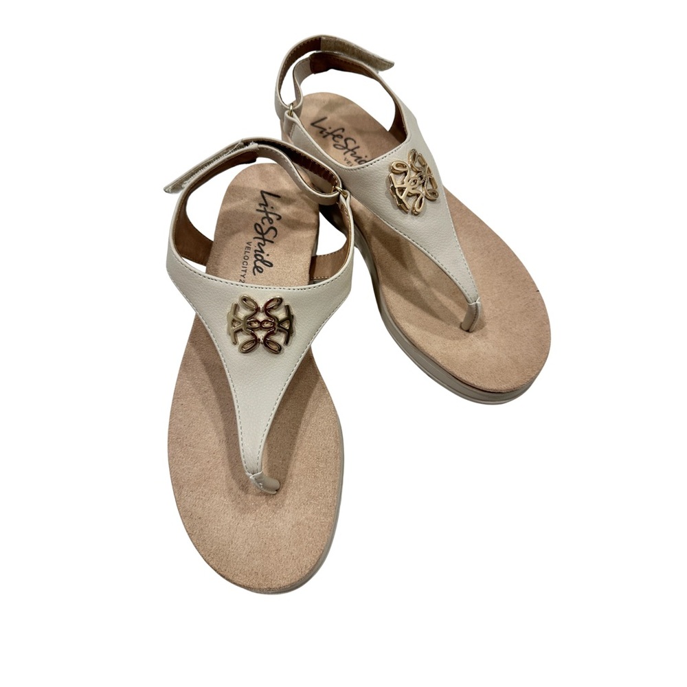 LifeStride Women's Zeeta Platform Thong Sandals Size 7.5